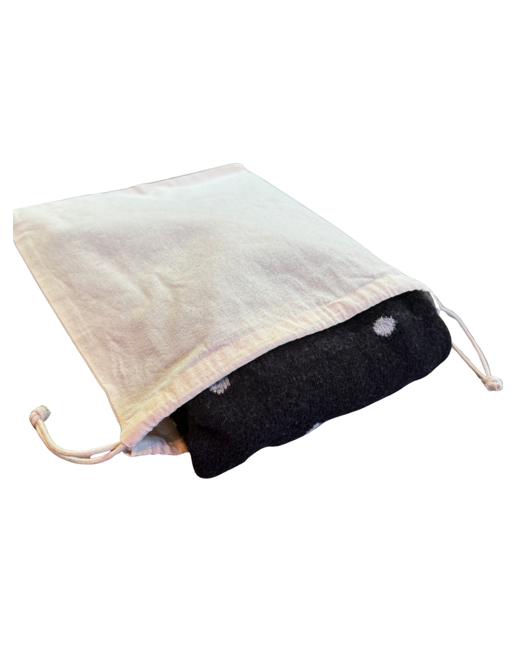 Natural 100% Calico Cotton Drawstring Bag (Large)